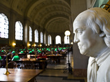 A Marble Bust of Benjamin Franklin at the Boston Public Library