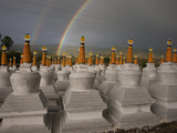 Rainbows Arc Above Chortens at a Buddhist Festival