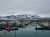 Boats in Marina with Snow Capped Mountains in the Background
