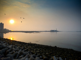 A Mosque in a Spit at Sunset