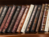 Hebrew Prayer Books on a Shelf Inside the Western Wall Tunnel