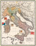 Carta D' Italia (Map of Italy) - Antique Style Italian Map Poster