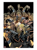 Ultimate Avengers vs New Ultimate 5 Cover: Carol Danvers and Nick Fury with Guns in a Stand-Off