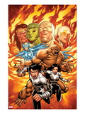 Chaos War: Alpha Flight 1 Cover: Northstar  Aurora  Sasquatch  and Snowbird Charging