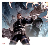Secret Warriors 24 Cover: Nick Fury Standing with a Gun