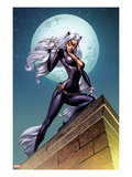 Ultimate Spider-Man 152 Cover: Black Cat Standing on a Rooftop at Night