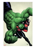 Incredible Hulks 629 Cover: Hulk and Red She-Hulk Fighting