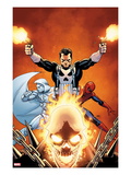 Shadowland 3 Cover: Ghost Rider  Moon Knight  Spider-Man  and Punisher Posing