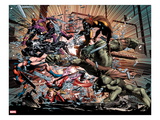 New Avengers 23: Ms Marvel  Spider-Man  Scarlet Witch  Hawkeye  Wolverine  and Skaar Fighting