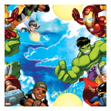 Marvel Super Hero Squad: Hulk  Thor  Nick Fury  Wasp  and Iron Man Posing