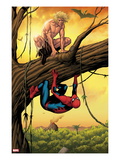 Marvel Adventures Spider-Man 13 Cover: Ka-Zar and Spider-Man Crouching Out on a Limb