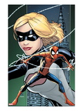 Marvel Adventures Spider-Man 8 Cover: Spider-Man and Emma Frost Posing