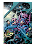 Fantastic Four 586 Cover: Mr Fantastic and Galactus Fighting