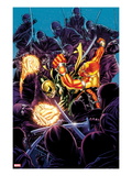 Shadowland: Power Man 3 Cover: Galactus and Silver Surfer Fighting
