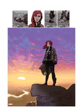 Black Widow 5: Black Widow Standing on a Cliff in front of a Sunset