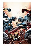 New Avengers 24 Cover: Cyclops  Captain America  and Wolverine Fighting