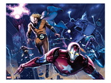 New Avengers Annual 1: Iron Patriot  Sentry  Wolverine  and Hawkeye Flying