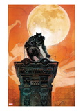 Moon Knight 4 Cover: Moon Knight Crouching on a Column