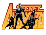 Secret Avengers 16 Cover: Steve Rogers  Beast  Black Widow  and Moon Knight