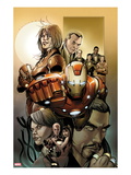 Invincible Iron Man 5001 Cover: Iron Man  Pepper Potts  and Virginia