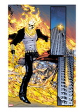 Ghost Rider 01: Panels with Ghost Rider Flaming and Riding a Motorcycle