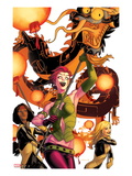 New Mutants 41 Cover: Blink  Moonstar  Magma  and Warlock