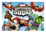 Marvel Super Hero Squad: Iron Man  Falcon  Nick Fury  Storm  Thor  and Hulk Flying