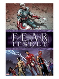 Fear Itself 6 Cover: Captain America  Iron Man  Spider-Man  Wolverine  Spider Woman and Hawkeye