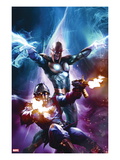 The Thanos Imperative 6 Cover: Star-Lord and Nova Shooting