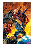 Ultimate Doom 2 Cover: Captain Marvel  Spider-Man  and Spider Woman Fighting