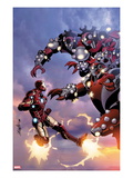 Invincible Iron Man 514 Cover: Iron Man Fighting and Flying