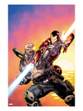 Avengers: X-Sanction 2 Cover: Cable and Iron Man Fighting