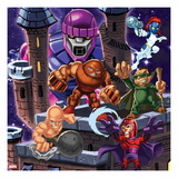 Marvel Super Hero Squad: Sentinel  Juggernaut  Mystique  Mole Man  Absorbing Man and Magneto Posing