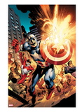 Captain America 7 Cover: Captain America and Falcon Running and Fighting