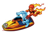 Marvel Super Hero Squad: Iceman and Human Torch Riding Jetski