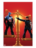 Captain America 615 Cover: Captain America and Winter Soldier on Opposing Sides of a Scale