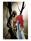 Wolverine 9 Cover: Wolverine and Mystique Kissing