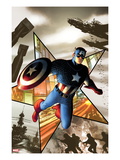Captain America 1 Cover: Captain America Jumping