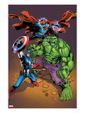 Marvel Adventures Super Heroes 21 Cover: Captain America  Hulk  and Dr Strange Posing