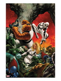 FF 10 Cover: Invisible Woman  Thing  and Spider-Man Fighting