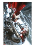 The Mighty Thor 12 Cover: Thor and Tanarus Fighting