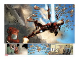 Invincible Iron Man 32: Panels with Iron Man Shooting