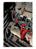 Marvel Adventures Spider-Man 5 Cover: Spider-Man Swinging from a Tall Building