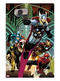 Avengers 5 Cover: Thor  Captain America  Spider-Man  Iron Man  and Wolverine Flying