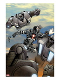 Iron Man 20 8 Cover: War Machine Fighting and Flying