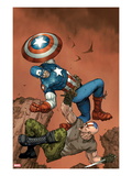 Ultimate Captain America 3 Cover: Captain America and Frank Simpson Fighting and Falling