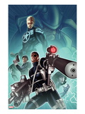 Secret Warriors 28 Cover: Nick Fury  Steve Rogers  and Dum Dugan Standing with Guns