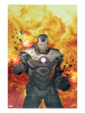 Iron Man 20 7 Cover: War Machine Standing and Flaming