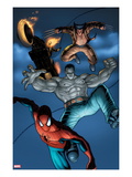 Fear Itself: Fearsome Four 2: Spider-Man  Hulk  Wolverine  and Ghost Rider Jumping