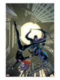 Marvel Adventures Super Heroes 17 Cover: Black Widow and Hawkeye Jumping